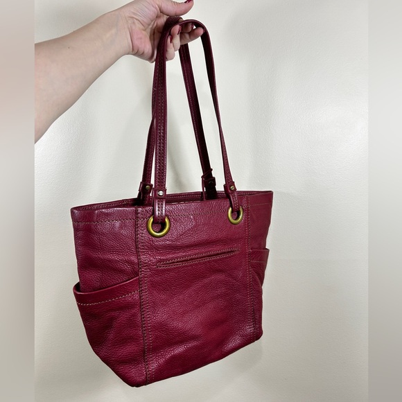 The Sak Handbags - THE SAK Large Burgundy Red Leather Hobo Shoulder Bag Purse Tote Boho